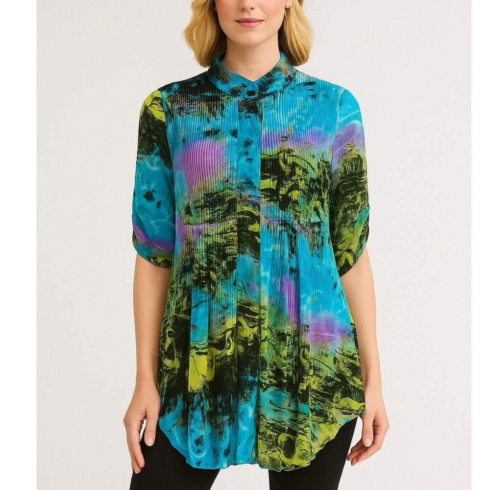 Vintage Joseph Ribkoff Tropical Art to Wear Tunic Top